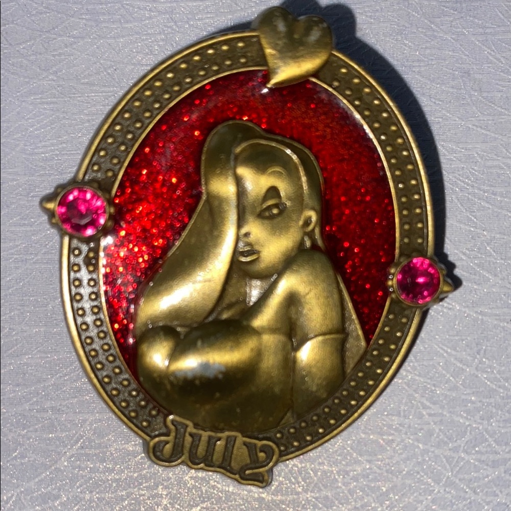 Vintage-Inspired Gold and Red Brooch Jessica Rabbit collector item
